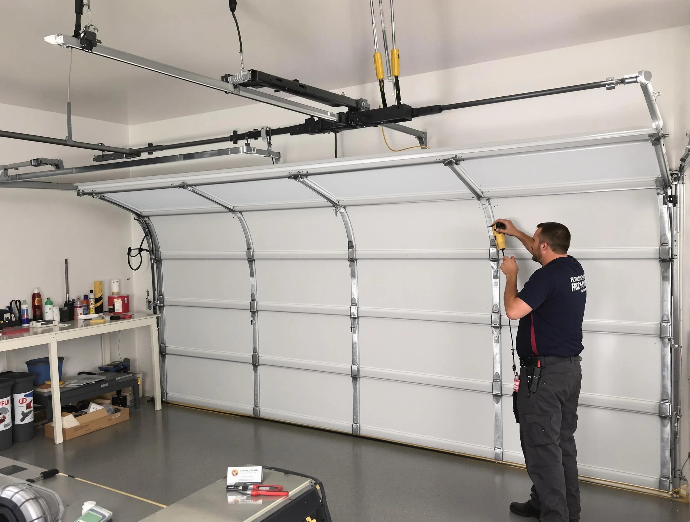 White City Garage Door Repair certified technician performing overhead door system repair in White City