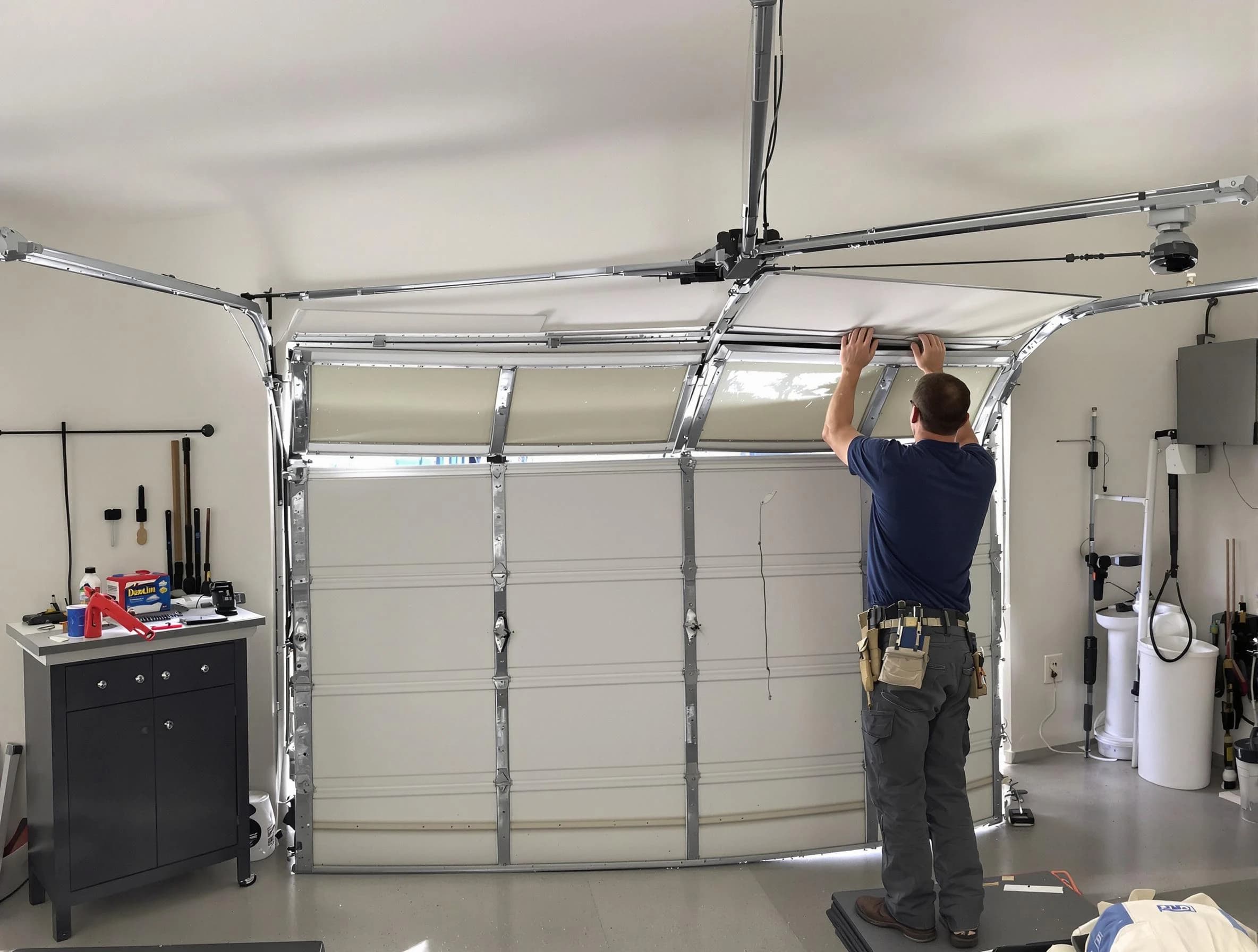 White City Garage Door Repair specialist performing precise section replacement on White City garage door