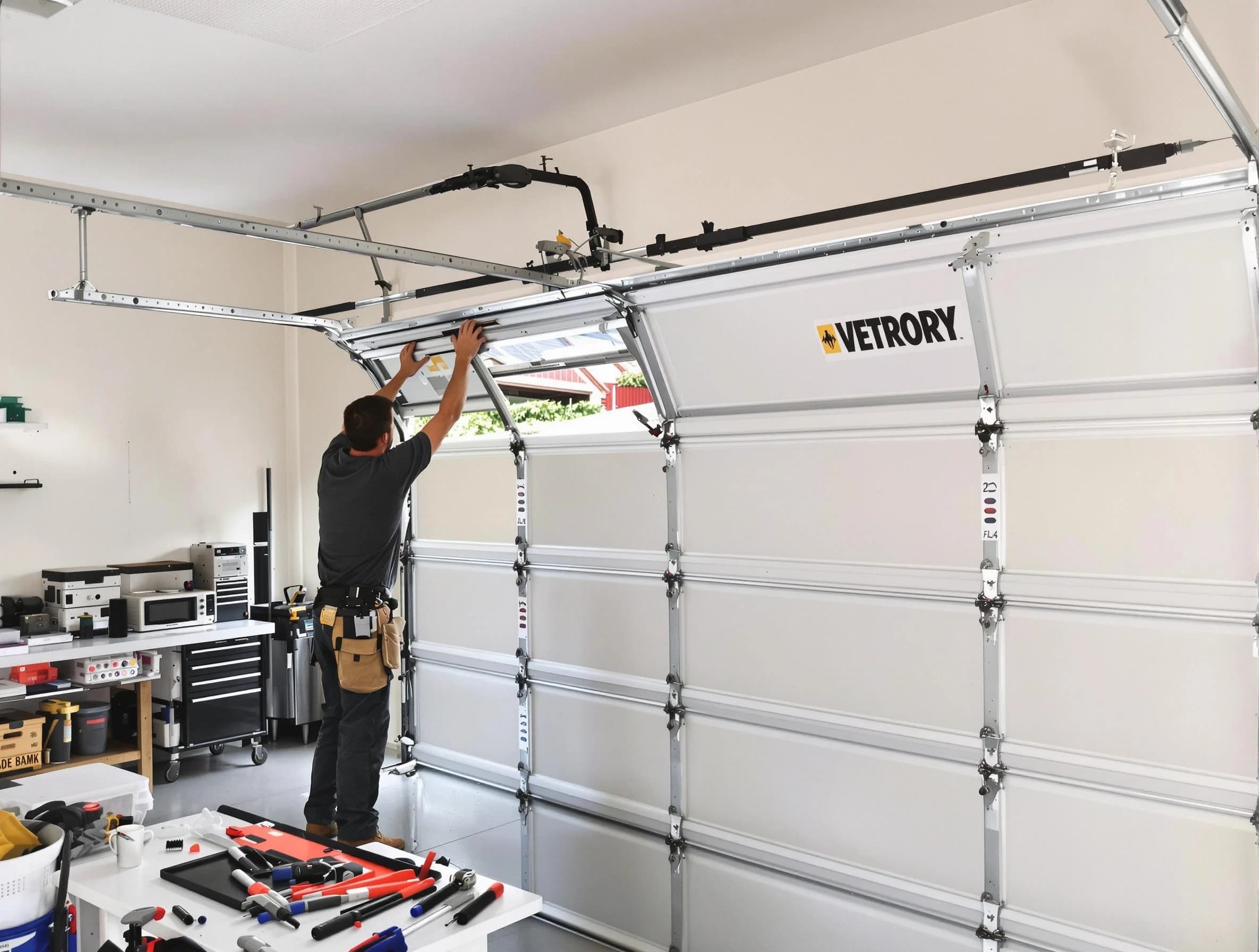 White City Garage Door Repair technician performing section replacement in White City