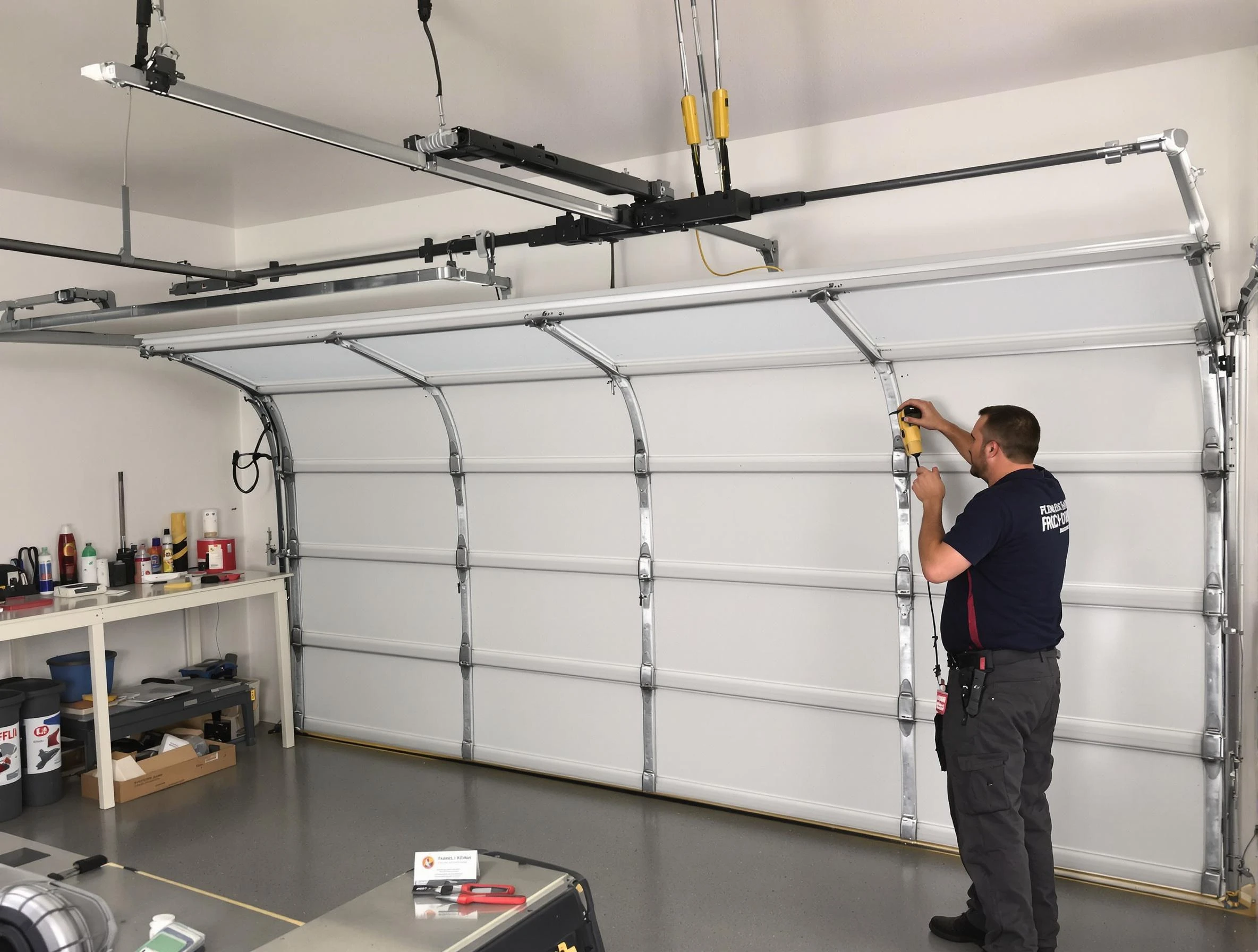 White City Garage Door Repair certified technician performing overhead door system repair in White City